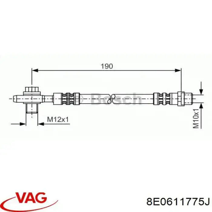 8E0611775J VAG Шланг гальмівний задній