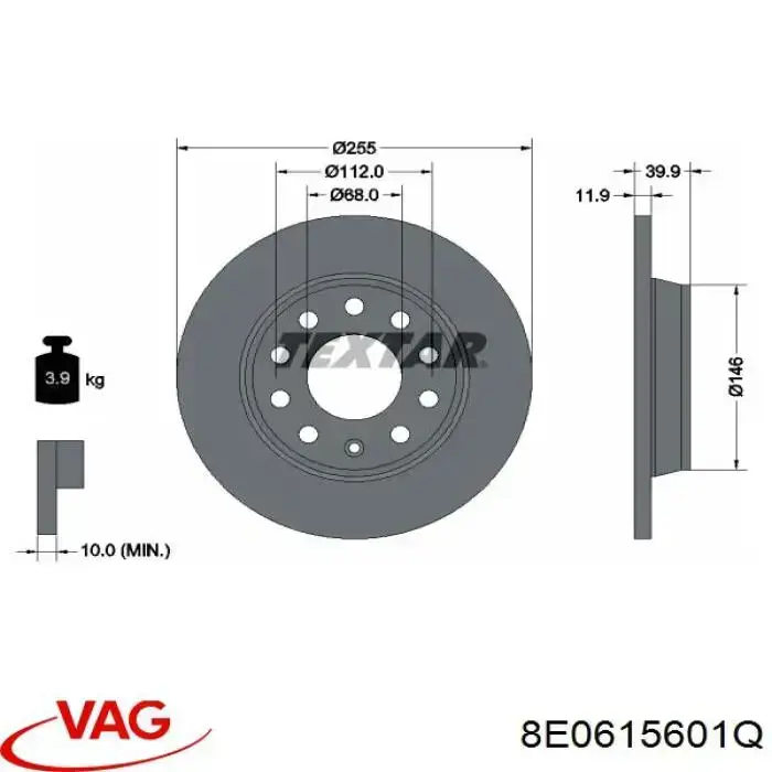 Задні дискові гальма VAG 8E0615601Q ціна, від 34.82 USD