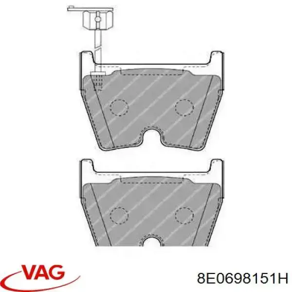 Купити 8E0698151H VAG Колодки гальмівні передні, дискові