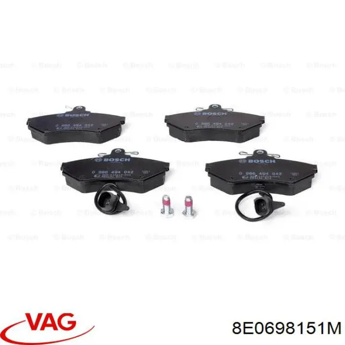 Передні тормозні колодки 8E0698151M VAG