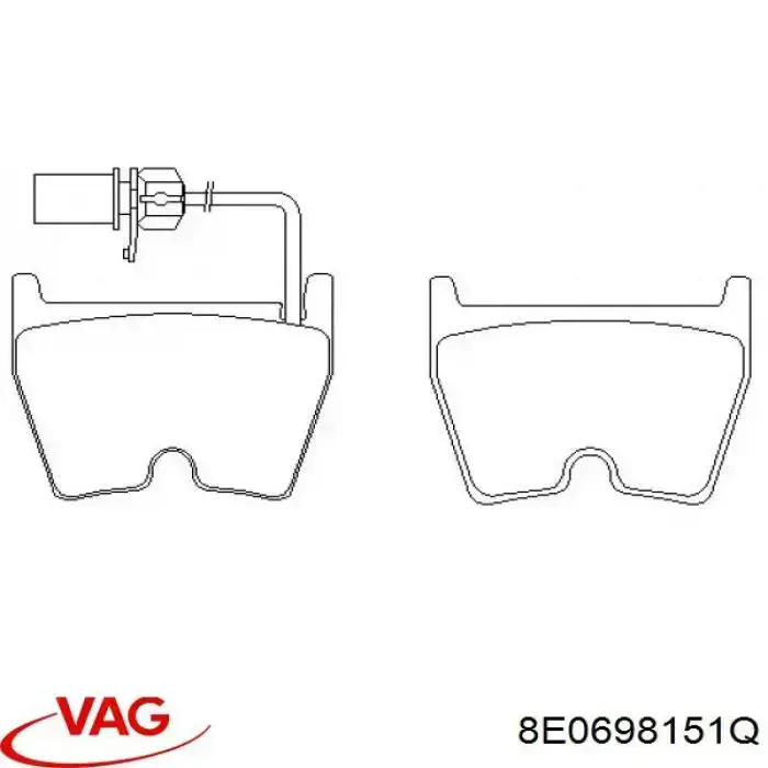 Гальмівні колодки VAG 8E0698151Q ціна, від 43.03 USD