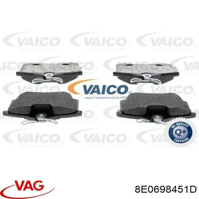 Задні гальмівні колодки VAG 8E0698451D ціна, від 14.55 USD