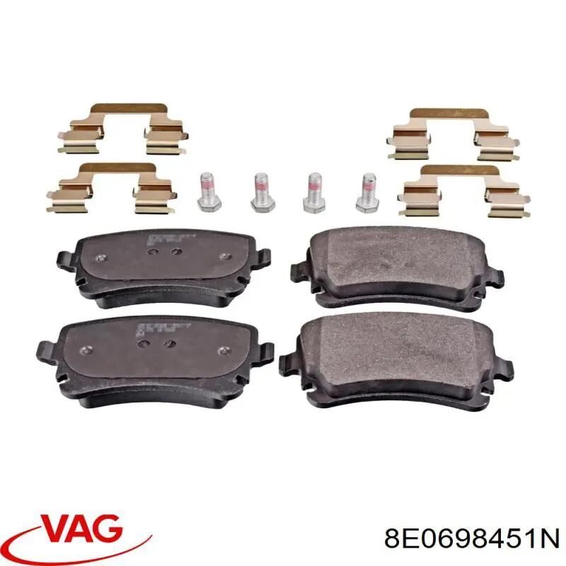 8E0698451N VAG Колодки гальмівні задні, дискові