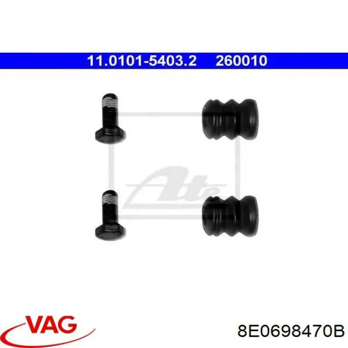 Ремкомплект супорту гальмівного переднього VAG 8E0698470B ціна, від 2.88 USD