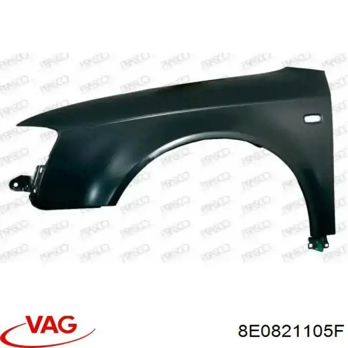 Ліве переднє крило VAG 8E0821105F ціна, від 46.18 USD
