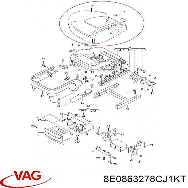 Рукоятка важеля КПП VAG 8E0863278CJ1KT