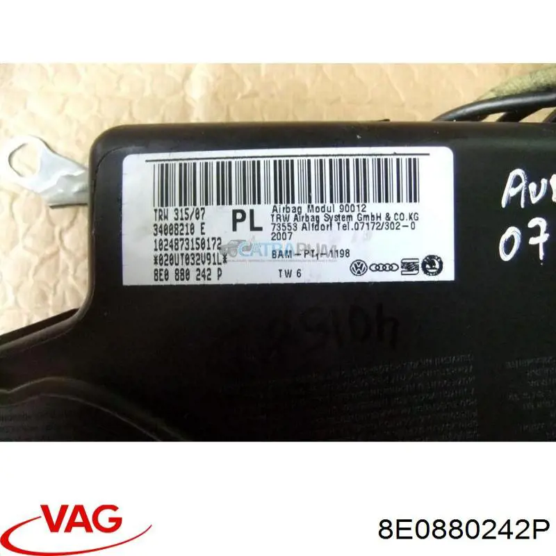 8E0880242J VAG Подушка безпеки AIRBAG спинки сидіння, правого