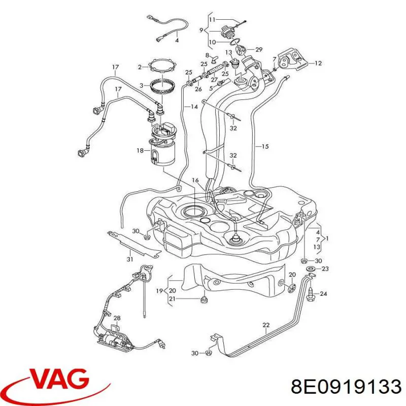 8E0919133 VAG прокладка датчика рівня (топл.бак)