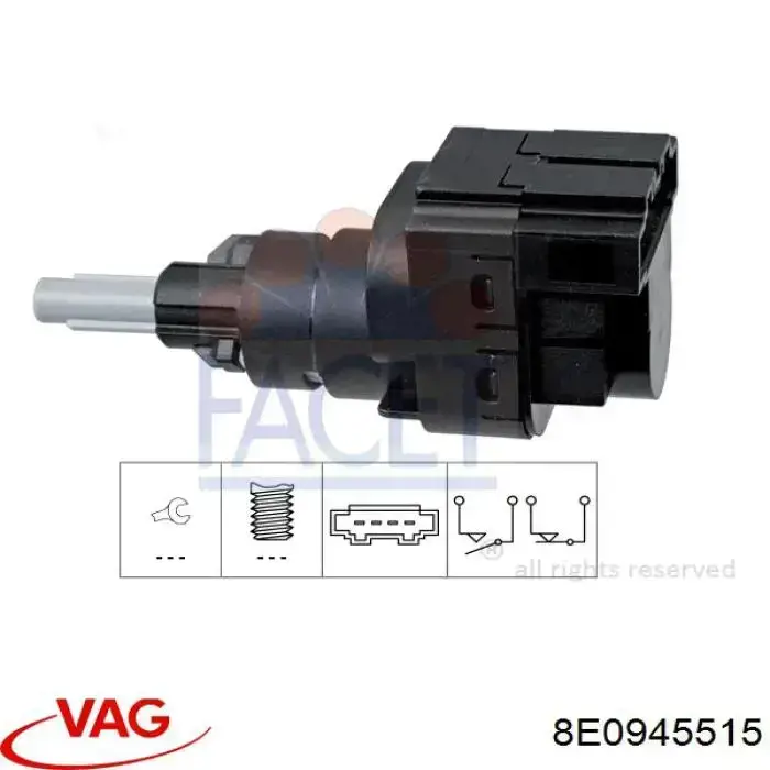 Кнопка стоп-сигналу VAG 8E0945515 ціна, від 3.17 USD