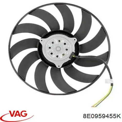 8E0959455K VAG електровентилятор охолодження в зборі (двигун + крильчатка)