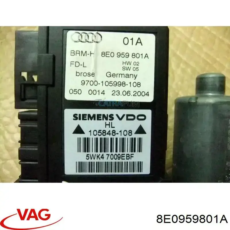 Двигун стеклопод'емника двері задньої, лівої 5WK49204CBF VAG