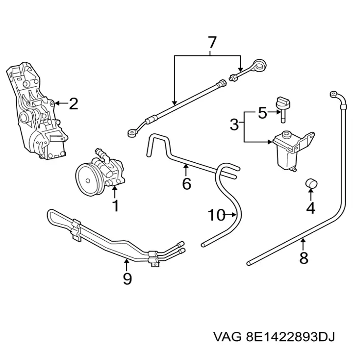 Шланг гідропідсилювача 8E1422893DJ VAG