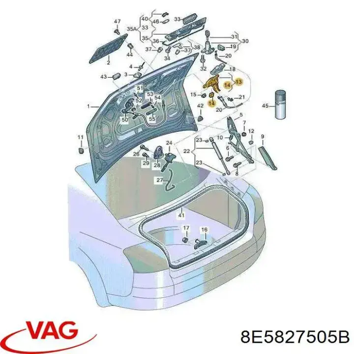 Купити Замок багажника Audi A4 B6 8E2