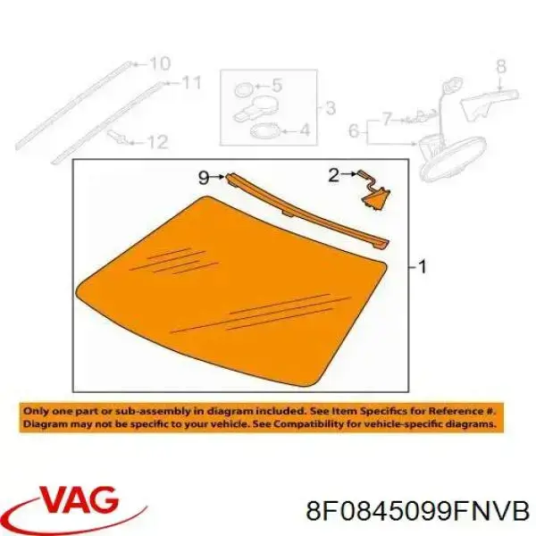 Лобове скло 8F0845099FNVB VAG