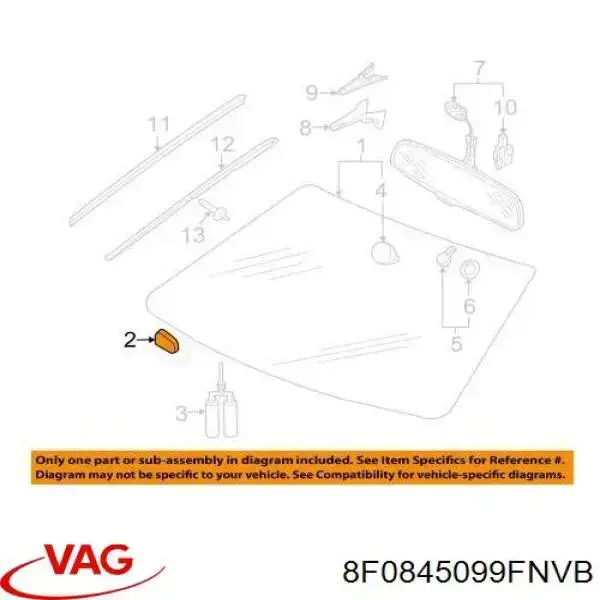 Купити 8F0845099FNVB VAG Вікно вітрове