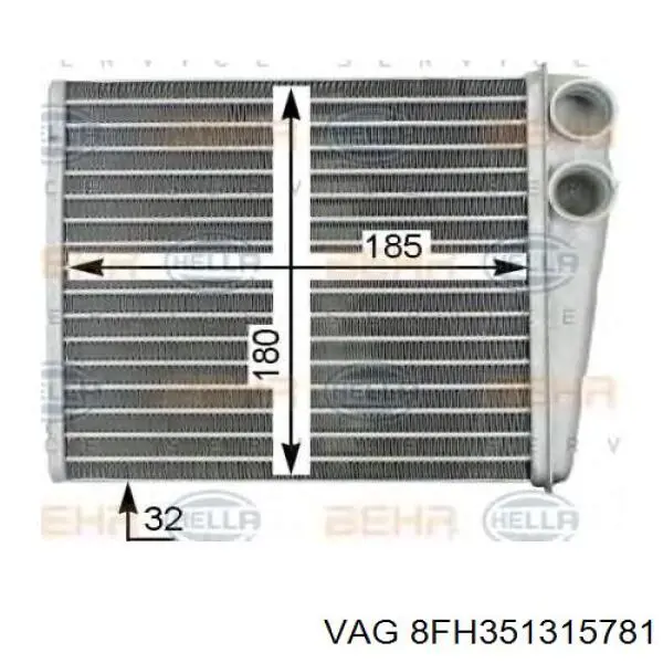 Радіатор пічки (обігрівача) VAG 8FH351315781 ціна, від 15.80 USD