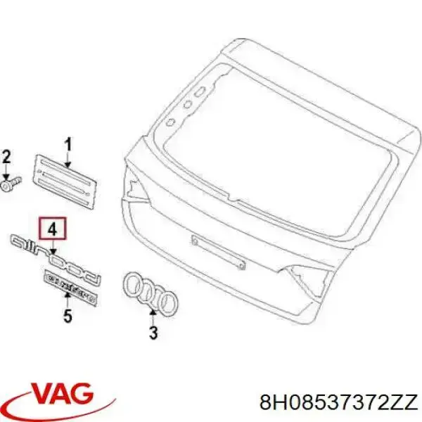 Емблема на кришку багажника, фірм.значок VAG 8H0853737 ціна, від 8.25 USD