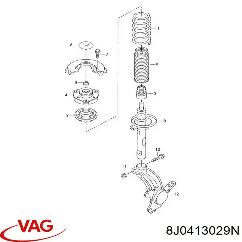Купити 8J0413029N VAG Амортизатор передньої підвіски