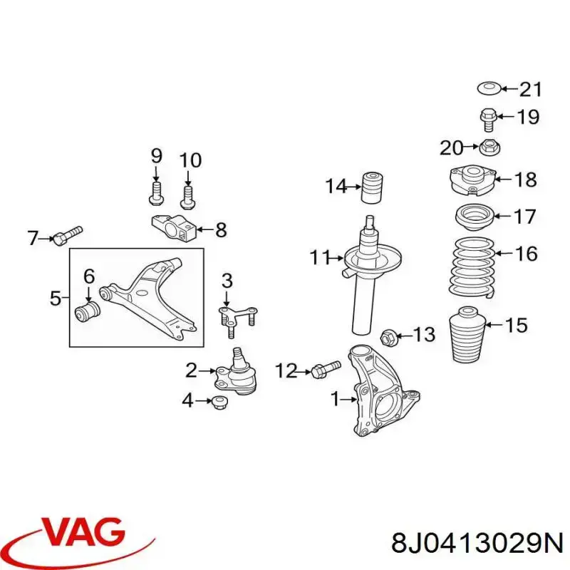 8J0413029N VAG Стійка передня