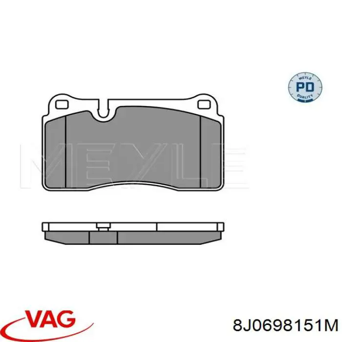 Купити 8J0698151M VAG Колодки гальмівні передні, дискові