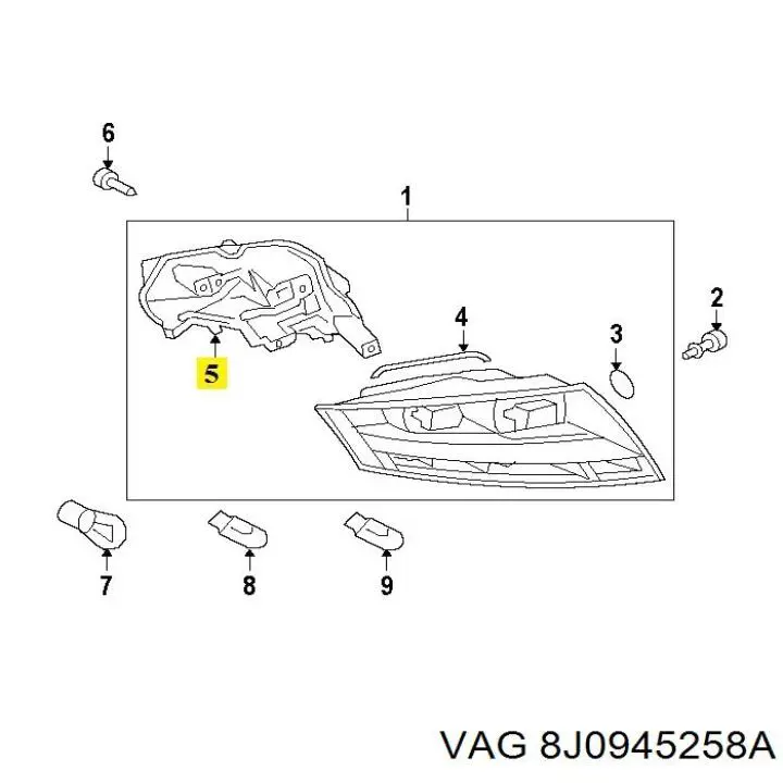 Плата заднього ліхтаря, контактна VAG 8J0945258A ціна, від 72.87 USD