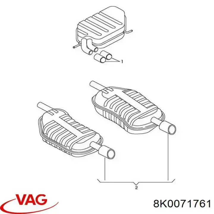 Купити 8K0071761 VAG Насадка на глушник