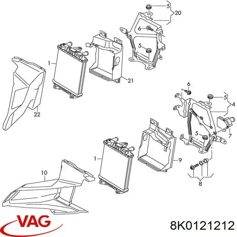 8K0121212 VAG радіатор охолодження, додатковий