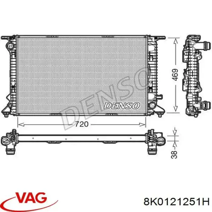 Радіатор основний VAG 8K0121251H ціна, від 103.65 USD