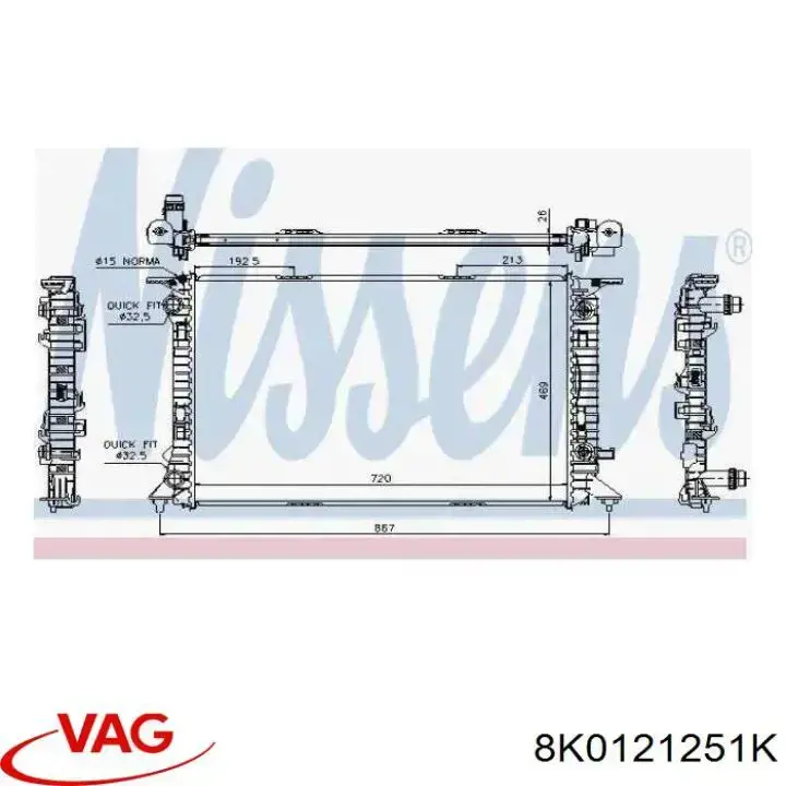 Купити 8K0121251K VAG Радіатор двигуна