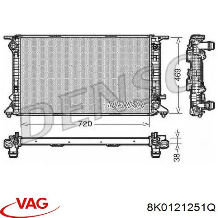 Радіатор 8K0121251Q VAG