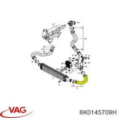 Шланг/патрубок інтеркуллера VAG 8K0145709H