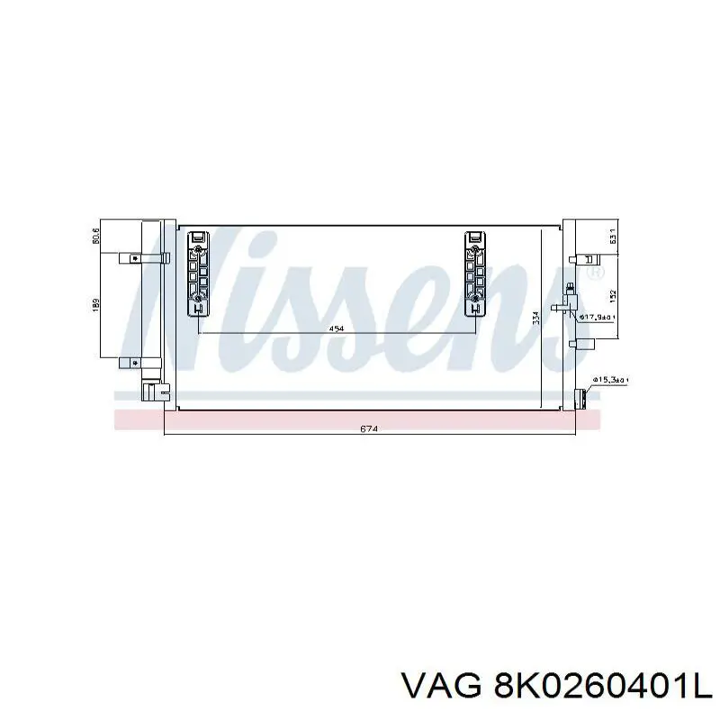 Радіатор кондиціонера 8K0260401L VAG