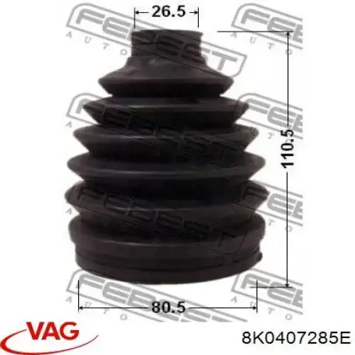 Купити 8K0407285E VAG Пильник шарніра приводу