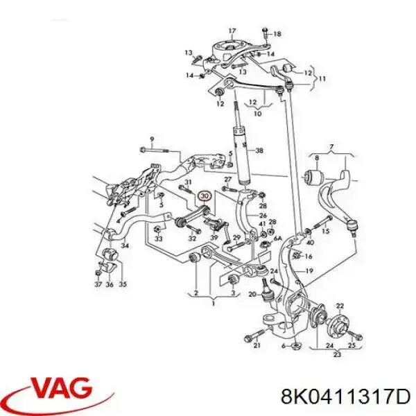 Амортизаційна стійка VAG 8K0411317D ціна, від 3.71 USD