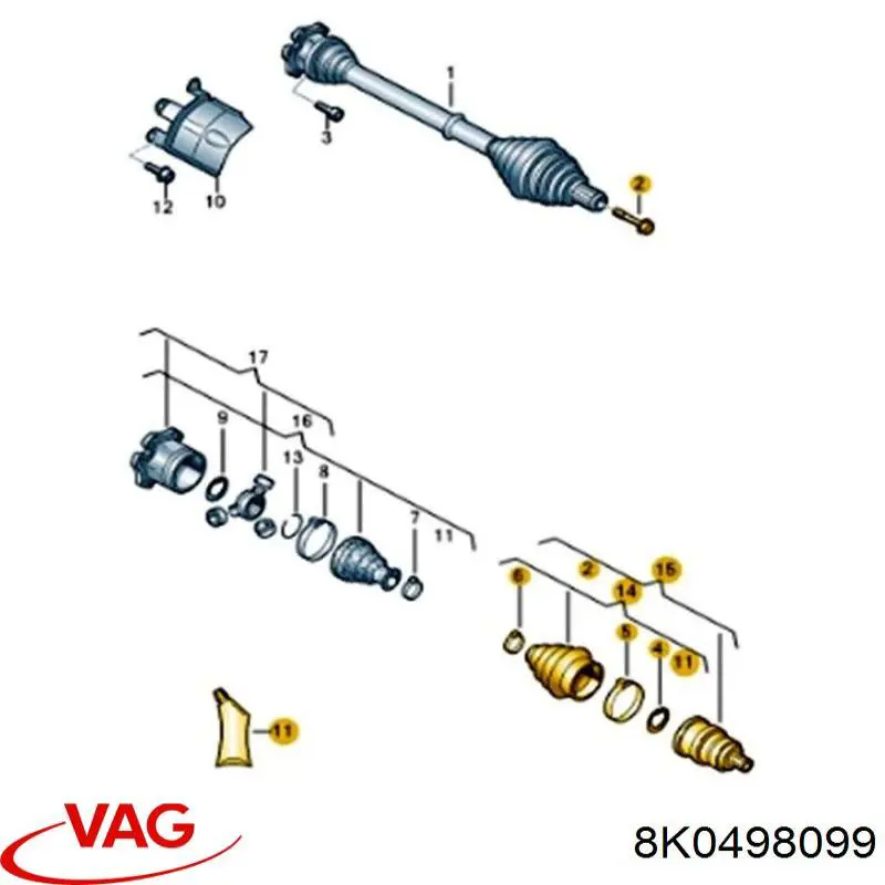 8K0498099 VAG Граната зовнішня