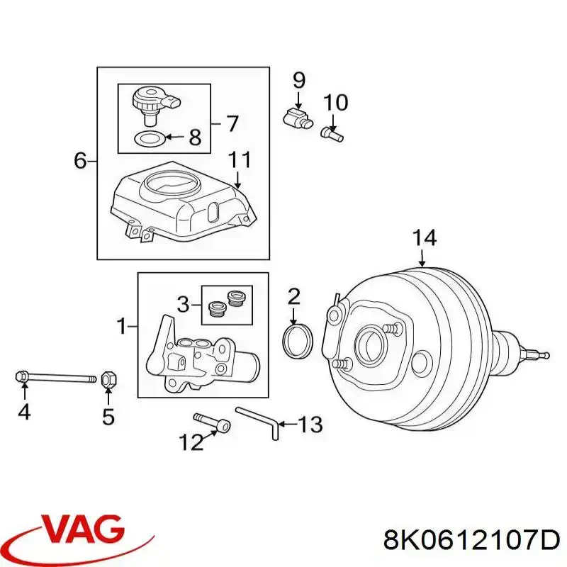 Вакуумника VAG 8K0612107D ціна, від 15.58 USD