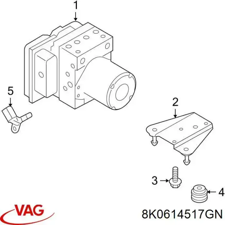 Блок АБС гідравлічний VAG 8K0614517GN ціна, від 148.23 USD