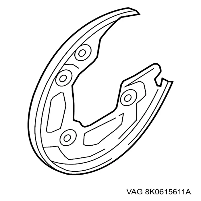 Купити 8K0615611A VAG Захист гальмівного диска заднього, лівого