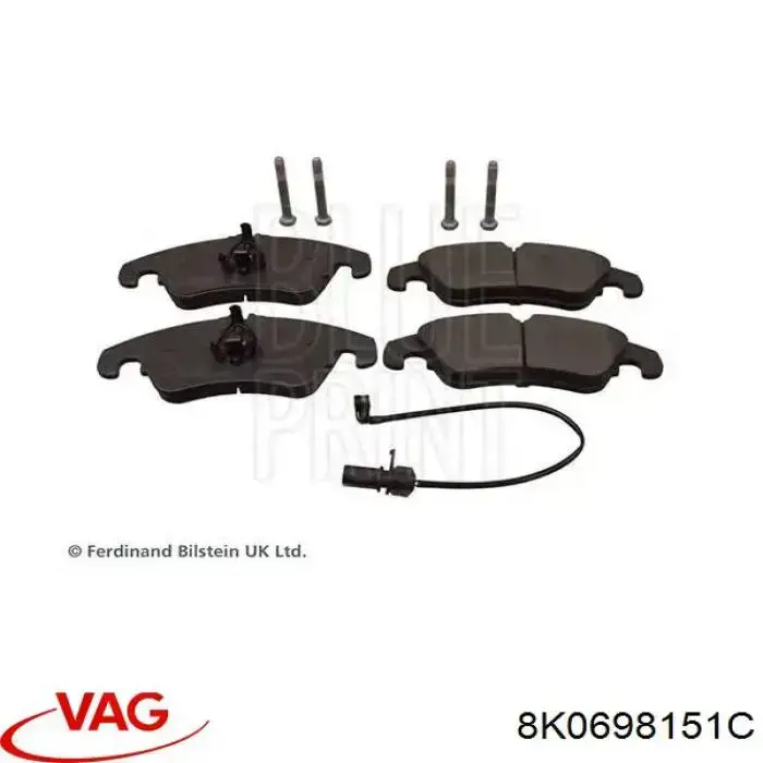Гальмівні колодки VAG 8K0698151C ціна, від 72.34 USD