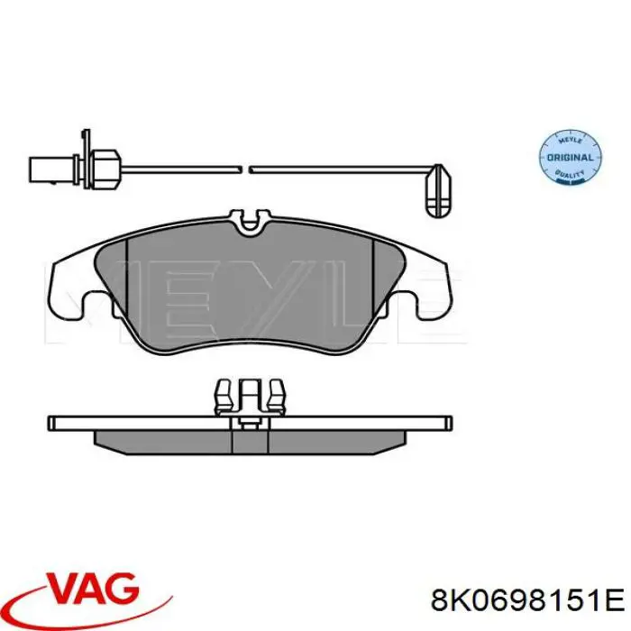 Гальмівні колодки VAG 8K0698151E ціна, від 72.17 USD