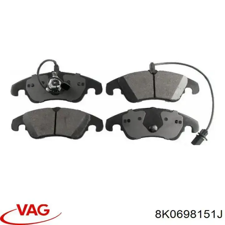 Купити 8K0698151J VAG Колодки гальмівні передні, дискові