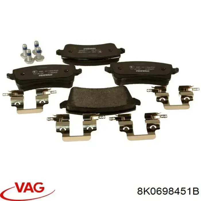 Задні гальмівні колодки 8K0698451B VAG