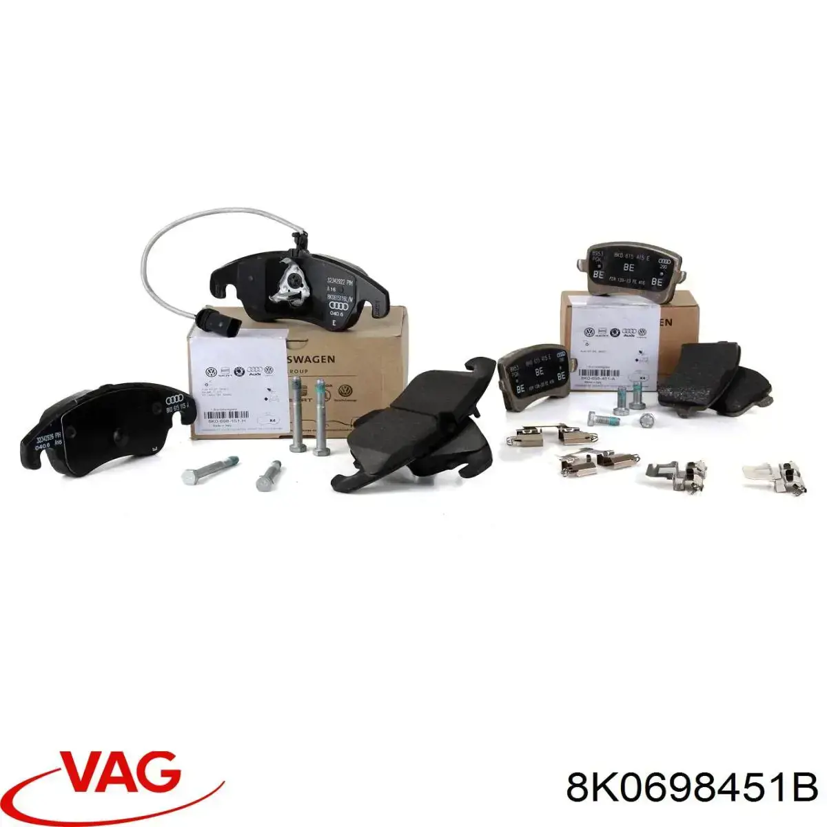 Задні гальмівні колодки VAG 8K0698451B ціна, від 39.66 USD