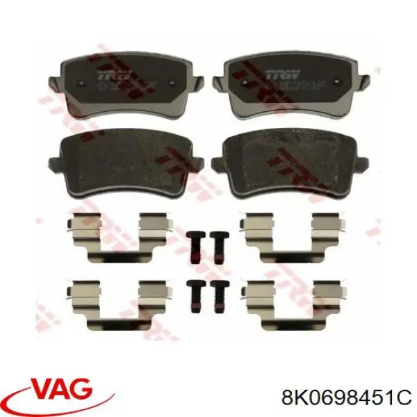 8K0698451C VAG Колодки гальмівні задні, дискові