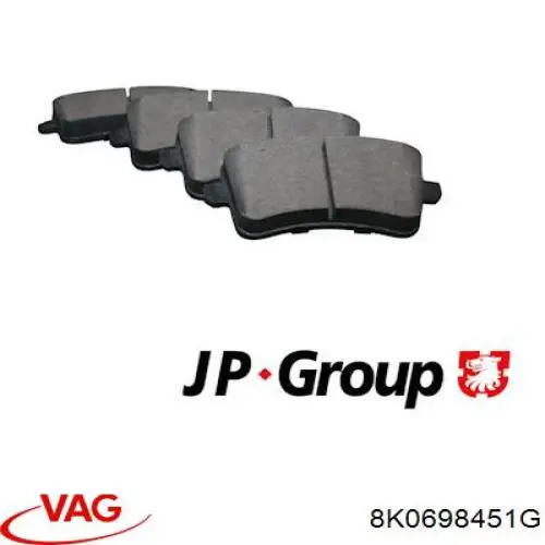 Купити 8K0698451G VAG Задні колодки