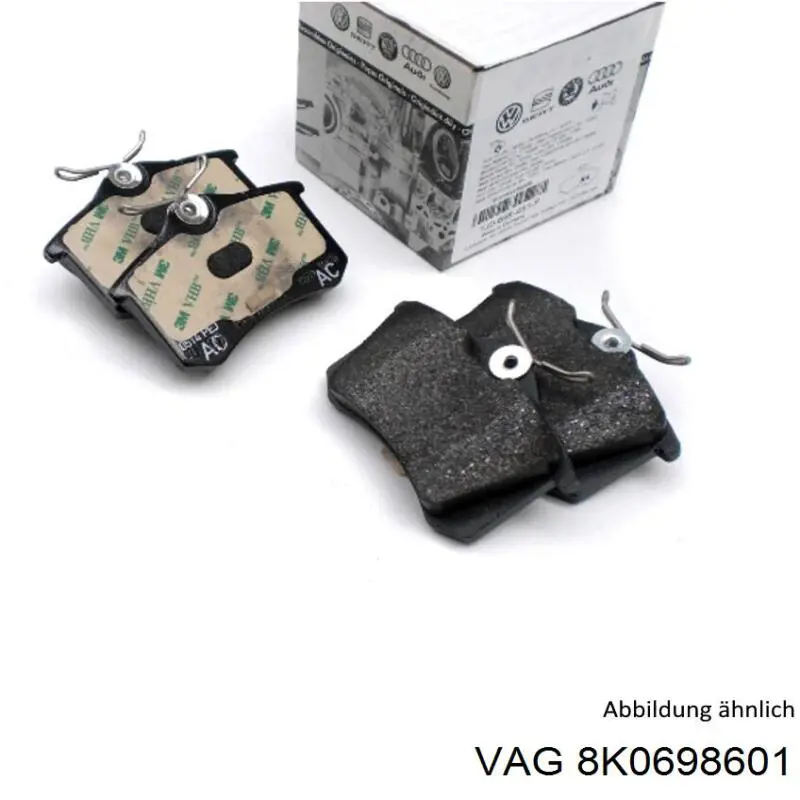 8K0698601 VAG Колодки гальмівні задні, дискові