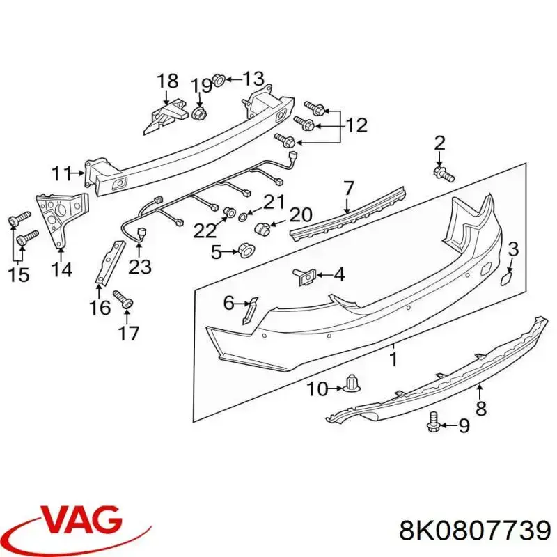  VAG 8K0807739 ціна, від 6.88 USD