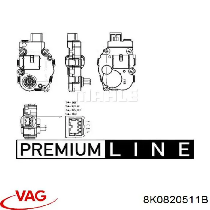 Двигун заслінки печі VAG 8K0820511B ціна, від 3.64 USD