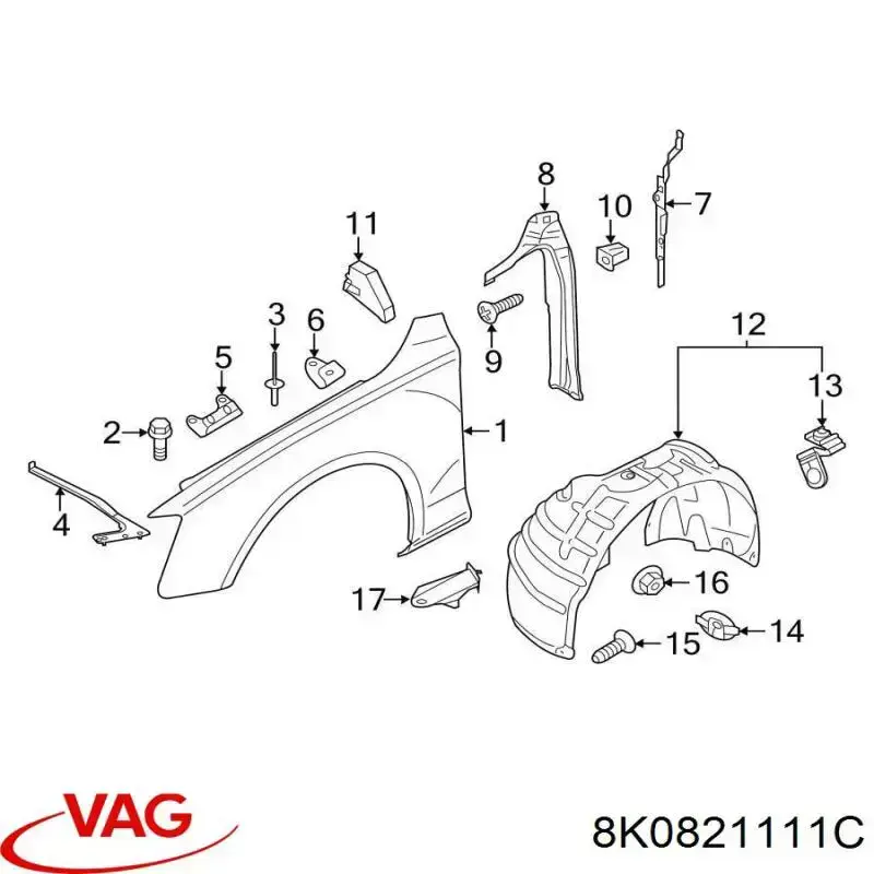  VAG 8K0821111C ціна, від 16.47 USD