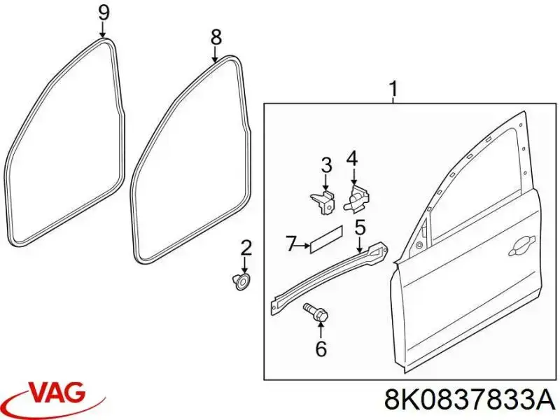  VAG 8K0837833A ціна, від 24.32 USD